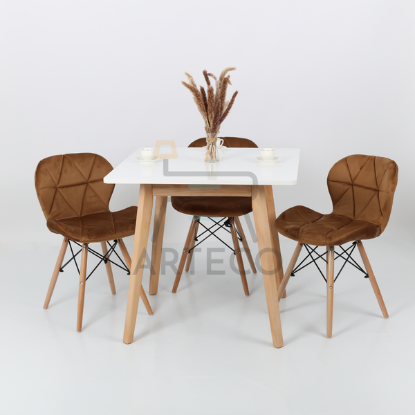 Oasis Carré BLANCHE et 3 Chaises Mobra