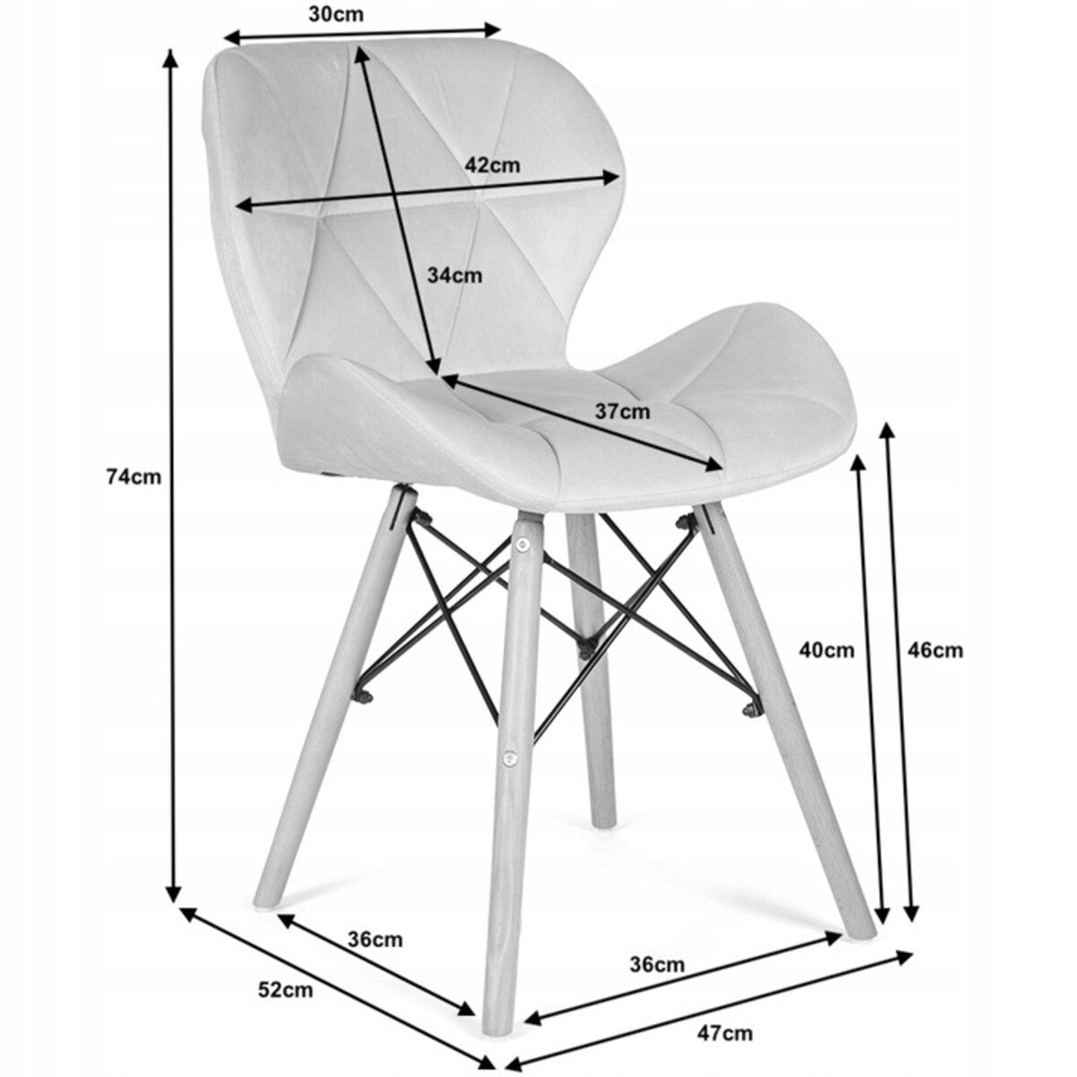 Mobra - Chaise Scandinave Velours