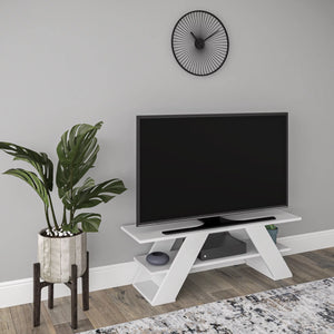 IVORY - Stand TV Moderne 120CM Blanc