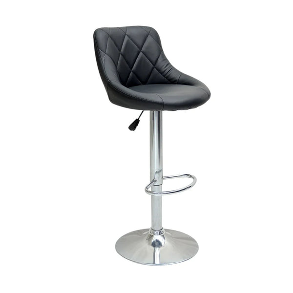 ALTIVIO – Tabouret de Bar Réglable en Similicuir Noir et Chrome