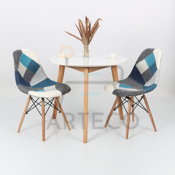 Elegence Medina BLANCHE et 2 Chaises Patchwork