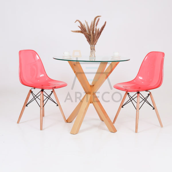 Vitrio – Table en Verre Et 2 Chaises Transparantes