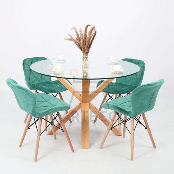 Averra – Table En Verre Et 4 Chaises Mobra