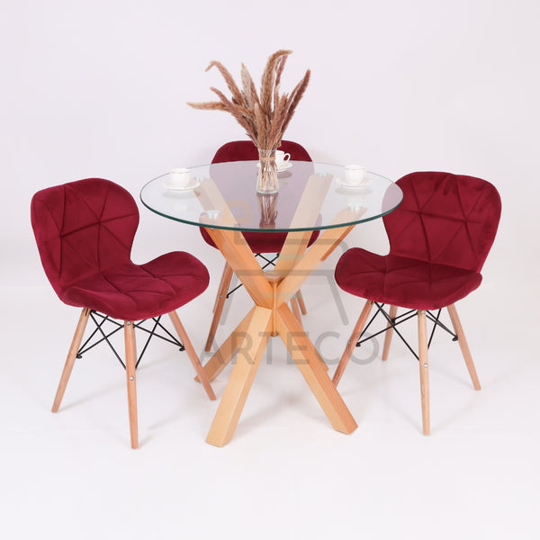 Averra – Table En Verre Et 3 Chaises Mobra