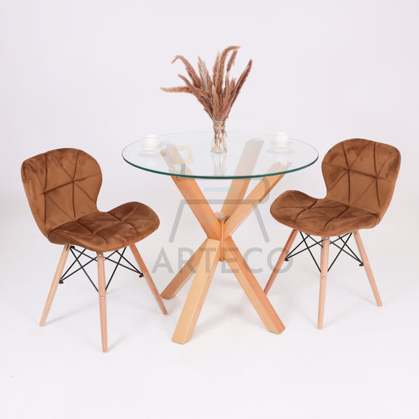 Averra – Table En Verre Et 2 Chaises Mobra