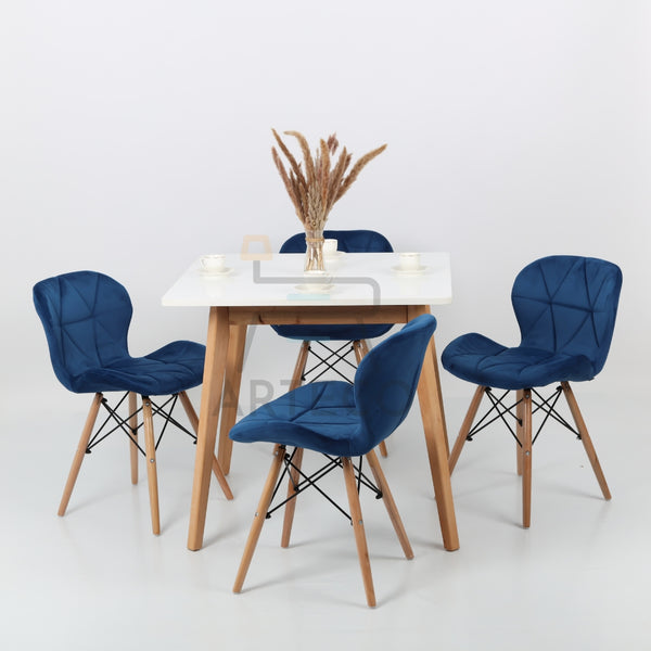 Oasis Carré BLANCHE et 4 Chaises Mobra