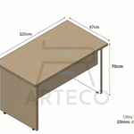 Bureau PARISOT - 25mm Ultra Solide - Poirier Européen