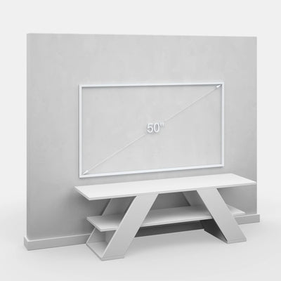 IVORY - Stand TV Moderne 120CM Blanc